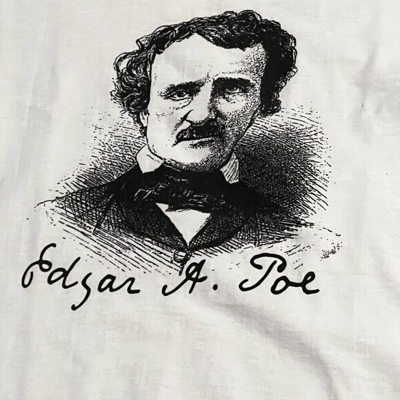 Edgar Allan Poe Hanes Beefy T Size Medium T-Shirt Poe Museum Virginia - Picture 2 of 8
